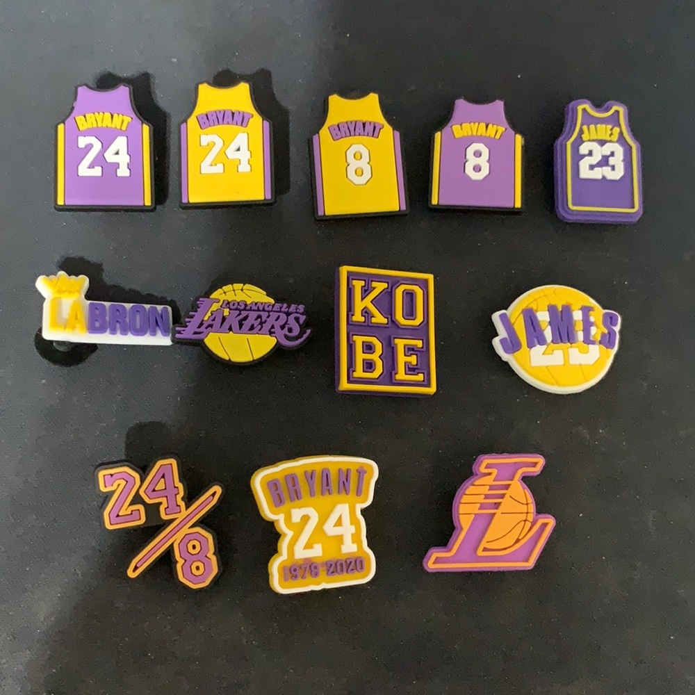 12 Lakers croc charms